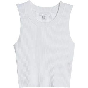 COPY - Topshop Wide Rib Cotton Blend Crop Tank Top